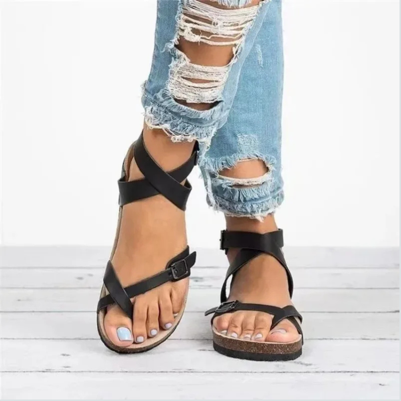 Women's Flat Sandals with Adjustable Straps