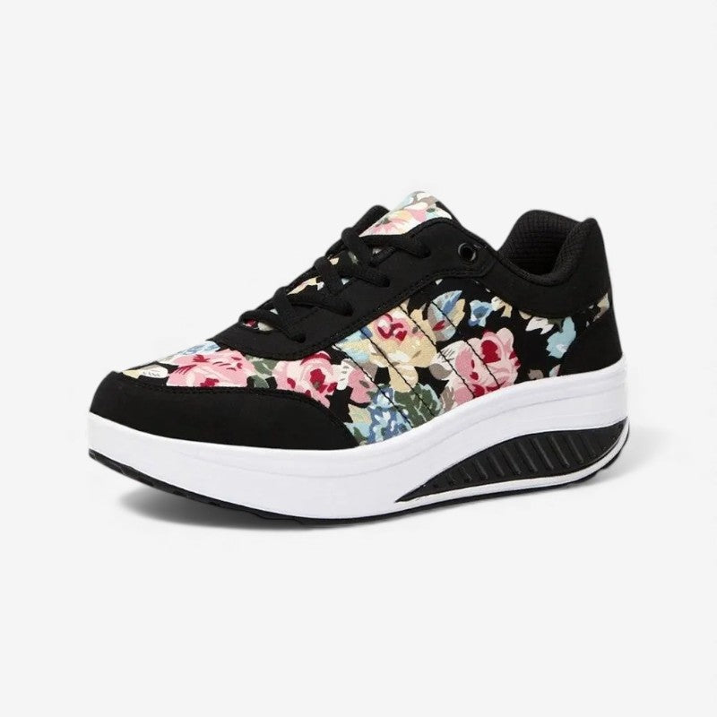 Nora – Sneakers with Floral Print and Adjustable Lace Design