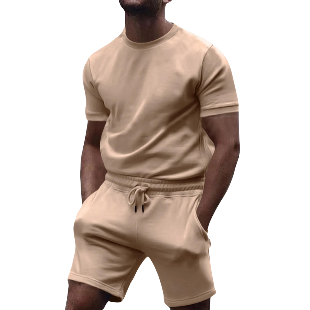 Leon – Tweedelige Set met T-Shirt met Ronde Hals en Short met Trekkoord Velani