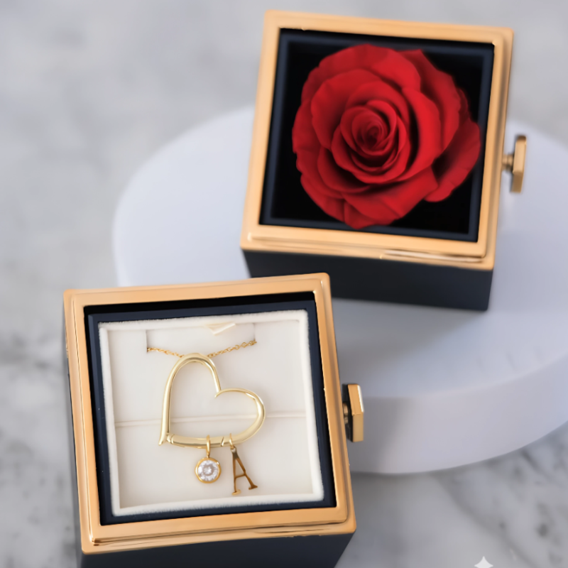 Heart Pendant Necklace with Letter Design