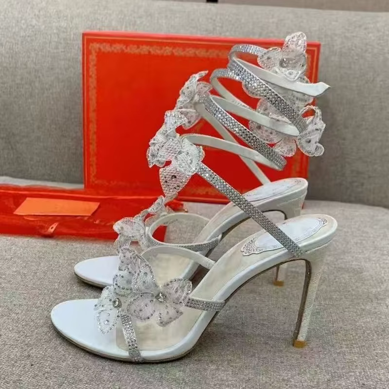 Elegant High-Heeled Sandals with Pointed Toe