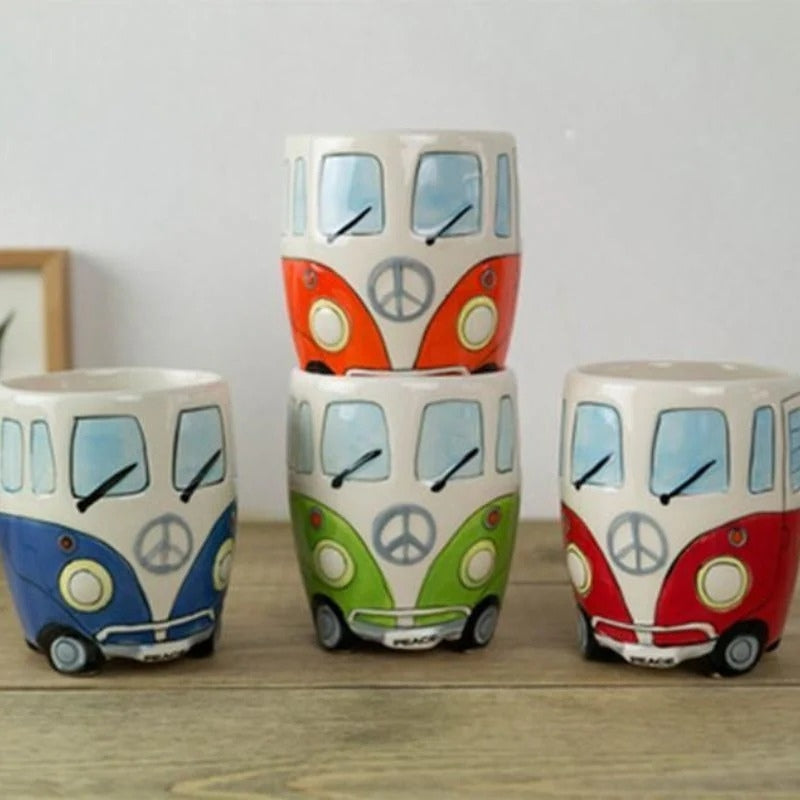 RideSip – Coffee Mug with Handle and Bus Inspiration