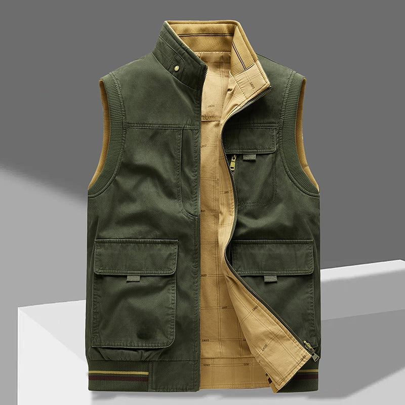 Mason – Standup Collar Vest with Zipper Closure