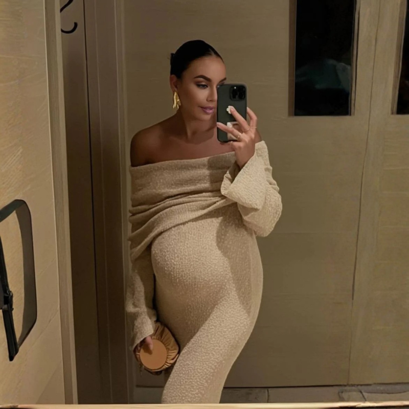 Off-Shoulder Maxi Dress for Maternity