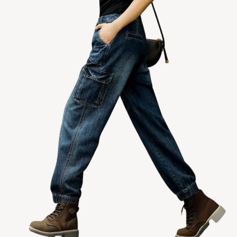 Louisa – Hoge taille Broek met Wijde Pijpen en Zakjes Velani