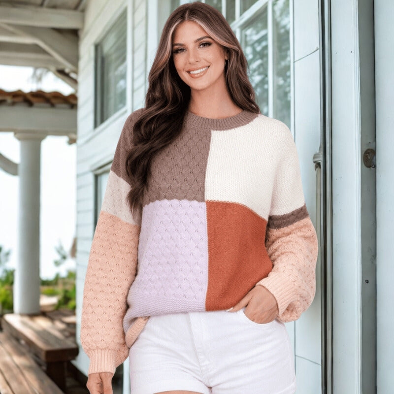 Rachel – Long Sleeve Sweater With Round Neck Design