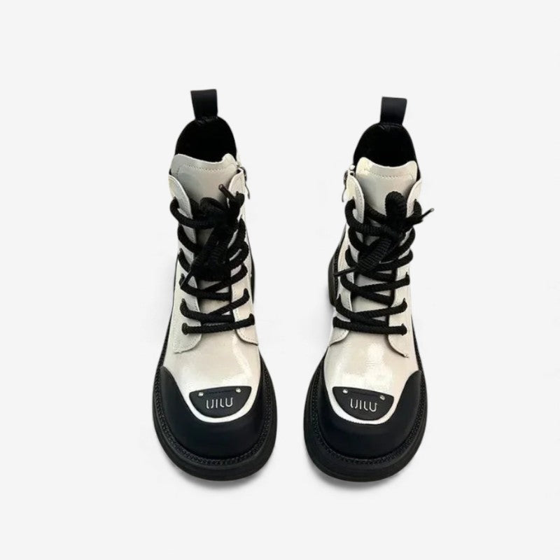 Ruby – Boots with Adjustable Lace and Round Toe Design