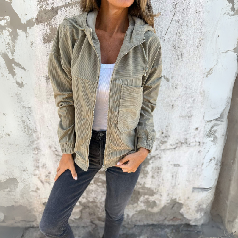 Jennifer – Jas met Lange Mouwen en Knoopsluiting met Meerdere Zakjes Velani