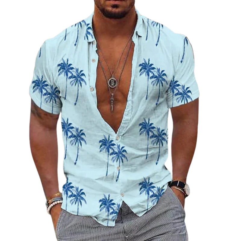 Laura – Shirt met Korte Mouwen, Print en Knopen Velani