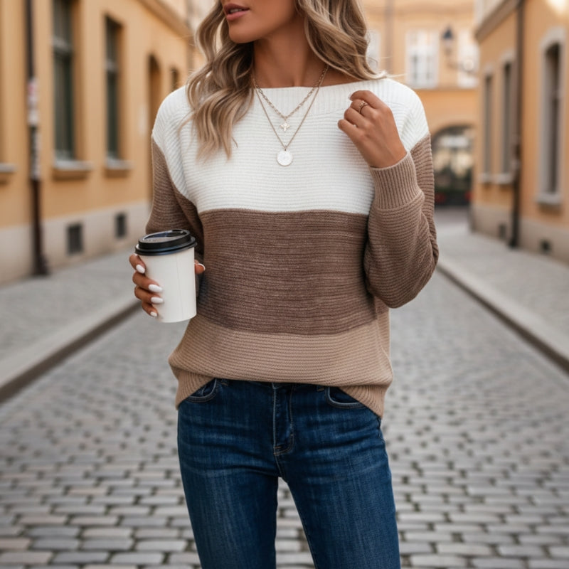 Mia – Long Sleeve Sweater with Round Neck Design