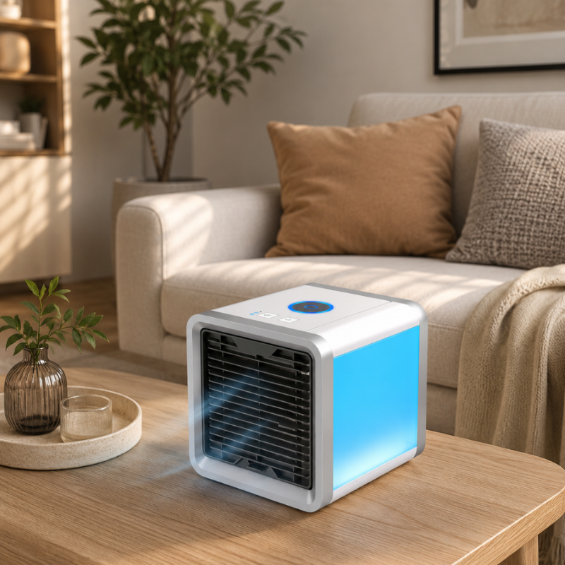 Portable Air Cooler with Humidifier and Rechargeable Design