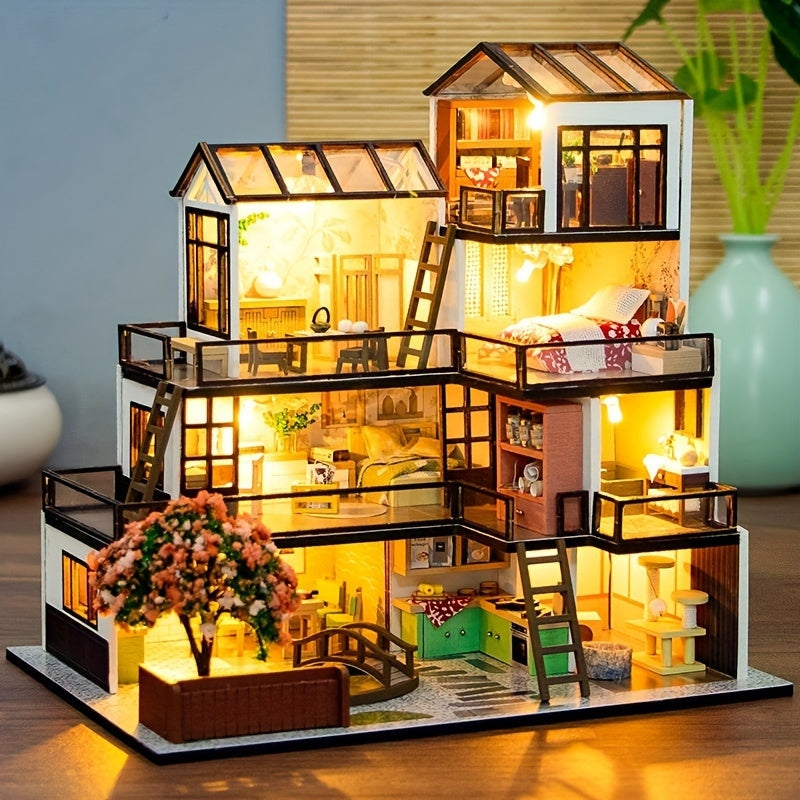 LumaHaven – Decorative House with LED Lighting