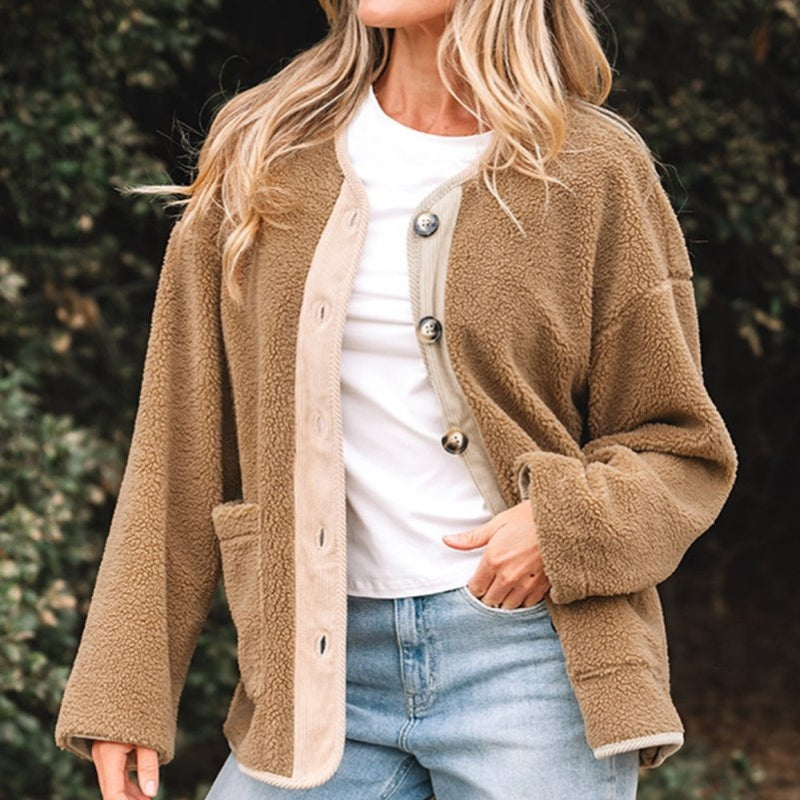 Bethany – Long Sleeve Round Neck Jacket With Buttons