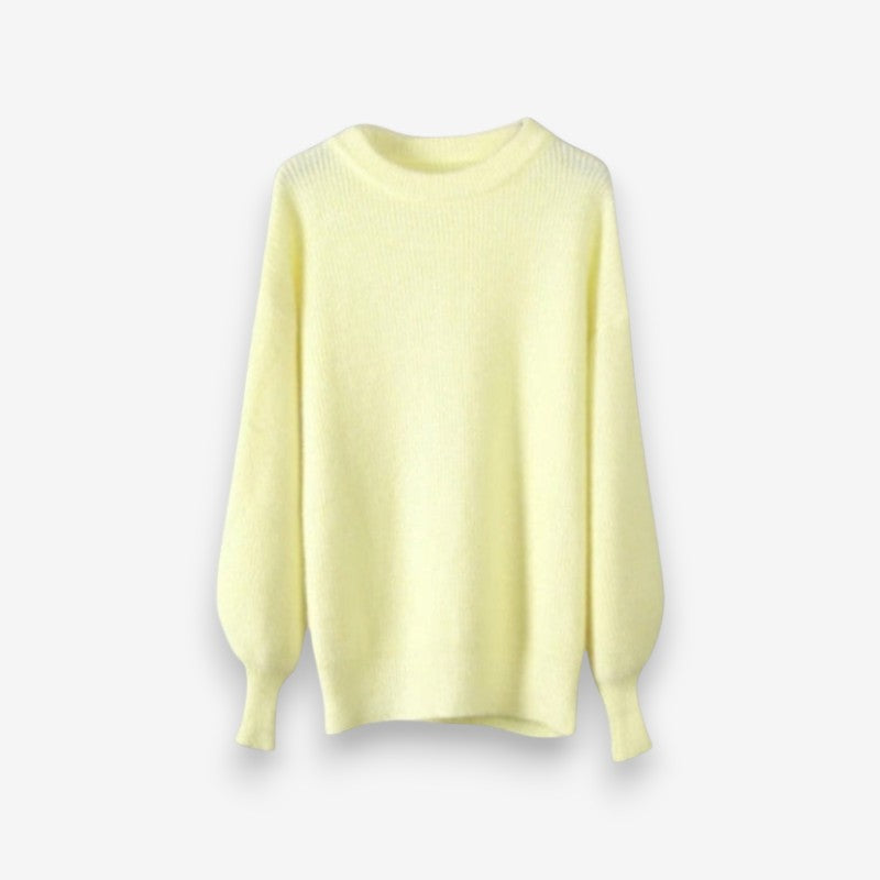 Liora – Long Sleeve Sweater with Round Neck and Ribbed Hem