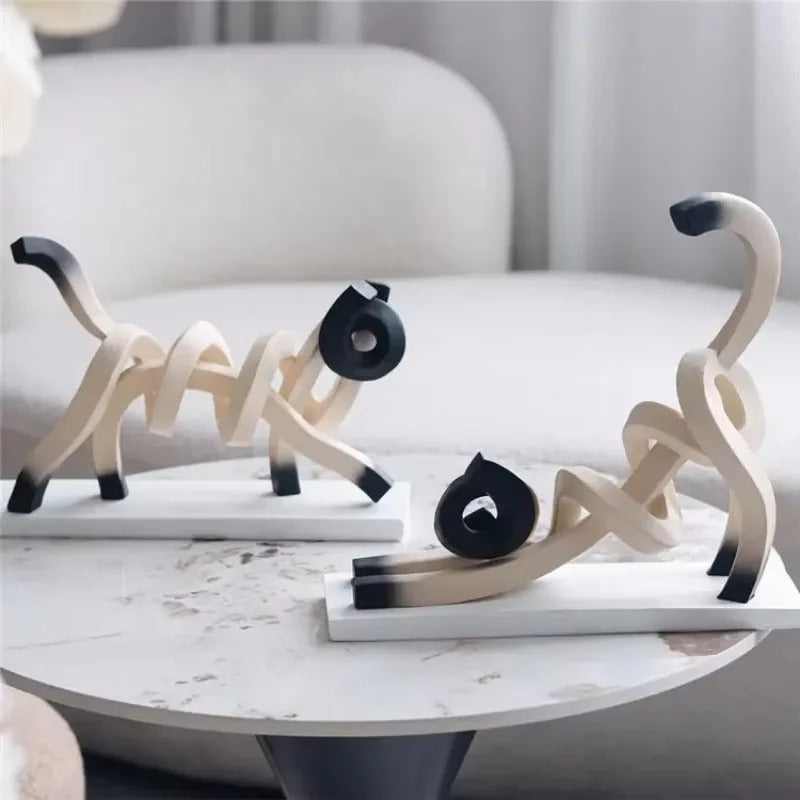 SculptAura – Decorative Animal Figurine with Twisted Lines