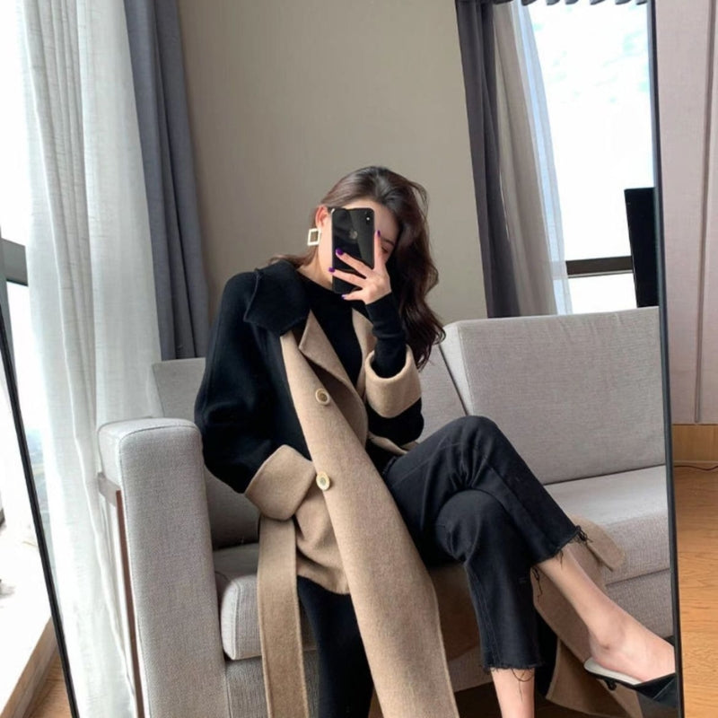 Olivia – Long Sleeve Coat With Adjustable Strap And Pockets