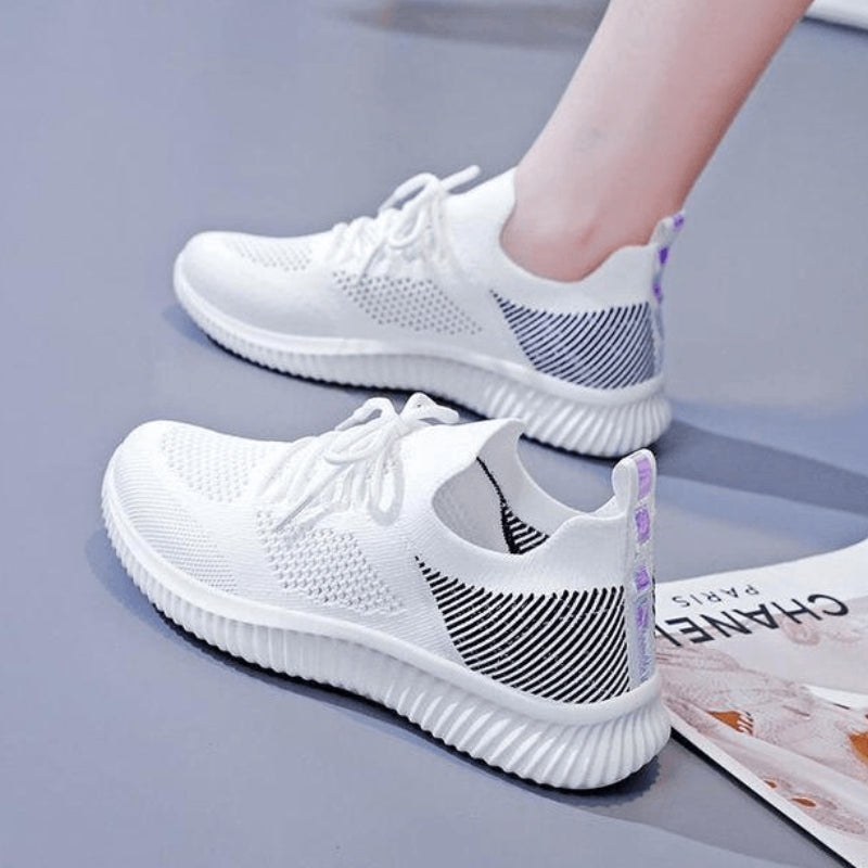 Mia – Round Toe Sneakers With Anti Slip Grip