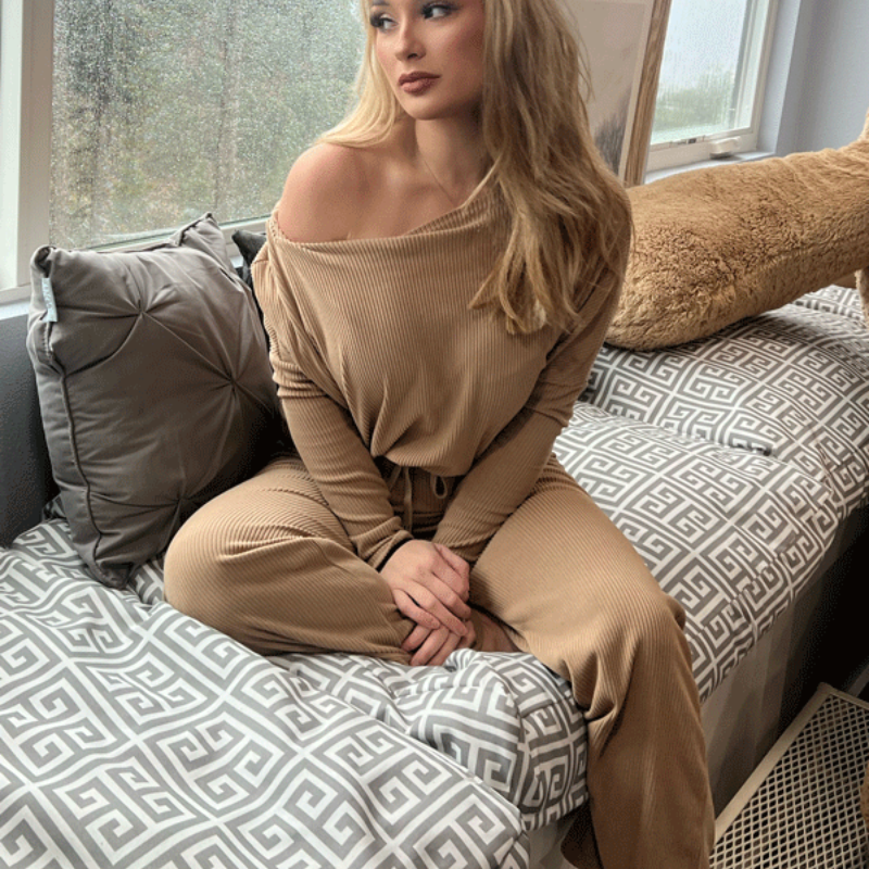 Aria – 2-delig set met high-waist broek en top met lange mouwen Velani