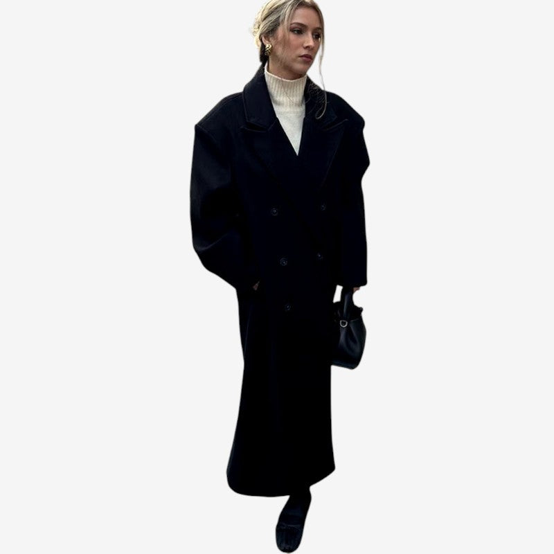 Ashley – Jas met Reverskraag Lang Model Doorknoopsluiting en Lange Mouwen Velani