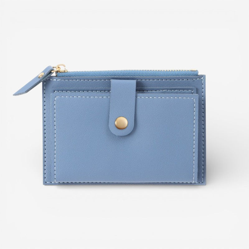 Freya – Thin Wallet with Zipper and Snap Button