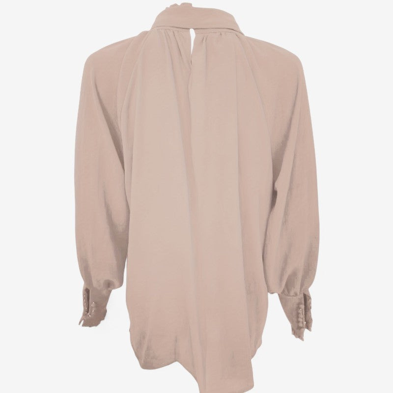 Nora – Blouse met strik ruches en lange mouwen Velani