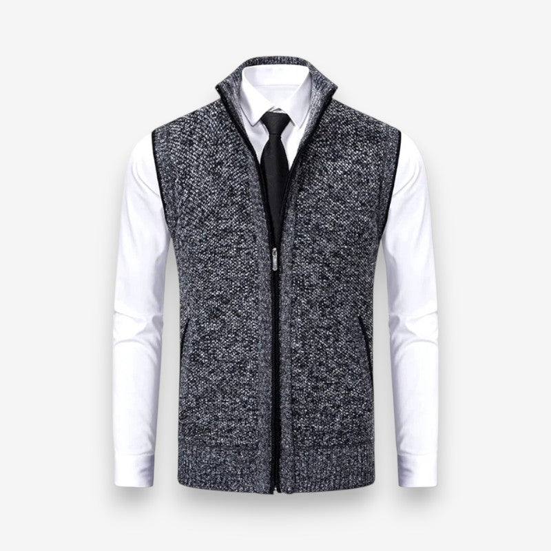 Nathan – Mouwloze trui met ritssluiting en zakken Velani