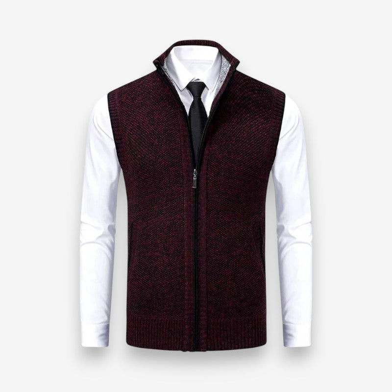 Nathan – Mouwloze trui met ritssluiting en zakken Velani