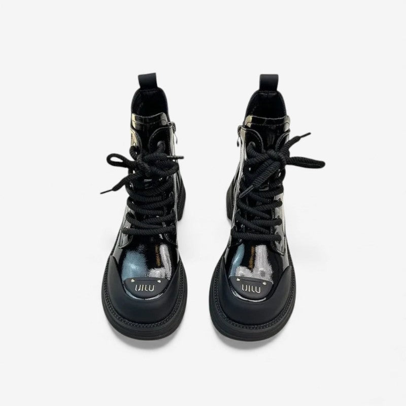 Ruby – Boots with Adjustable Lace and Round Toe Design