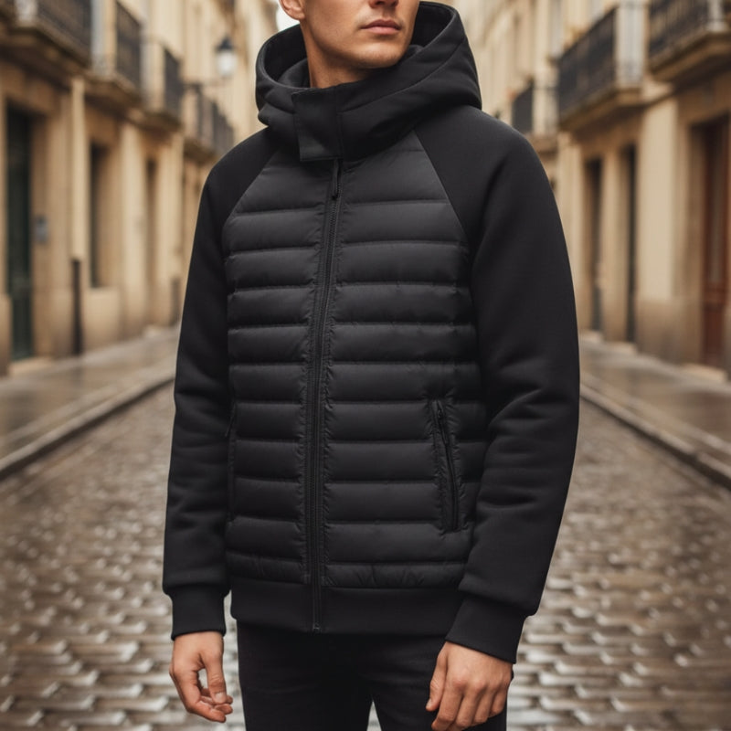 Lucas – Zipper Closure Coat with Hoodie Design