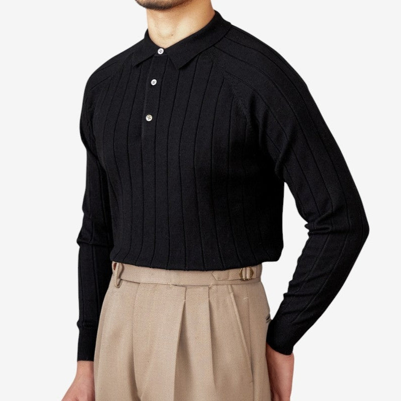 Ethan – Long Sleeve Shirt with Fold Over Collar