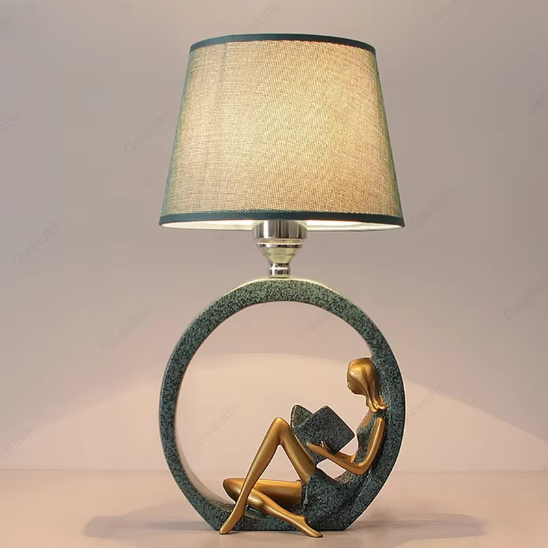LumaGlow – Reading Girl Table Lamp for Living Rooms