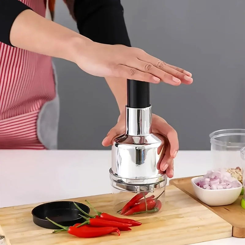 ChopEase – Handheld Vegetable Chopper with Push Mechanism