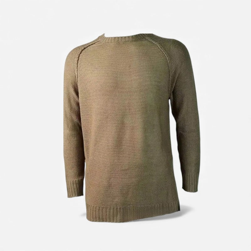 Lucas – Long Sleeve Sweater with Ribbed Knitting Design