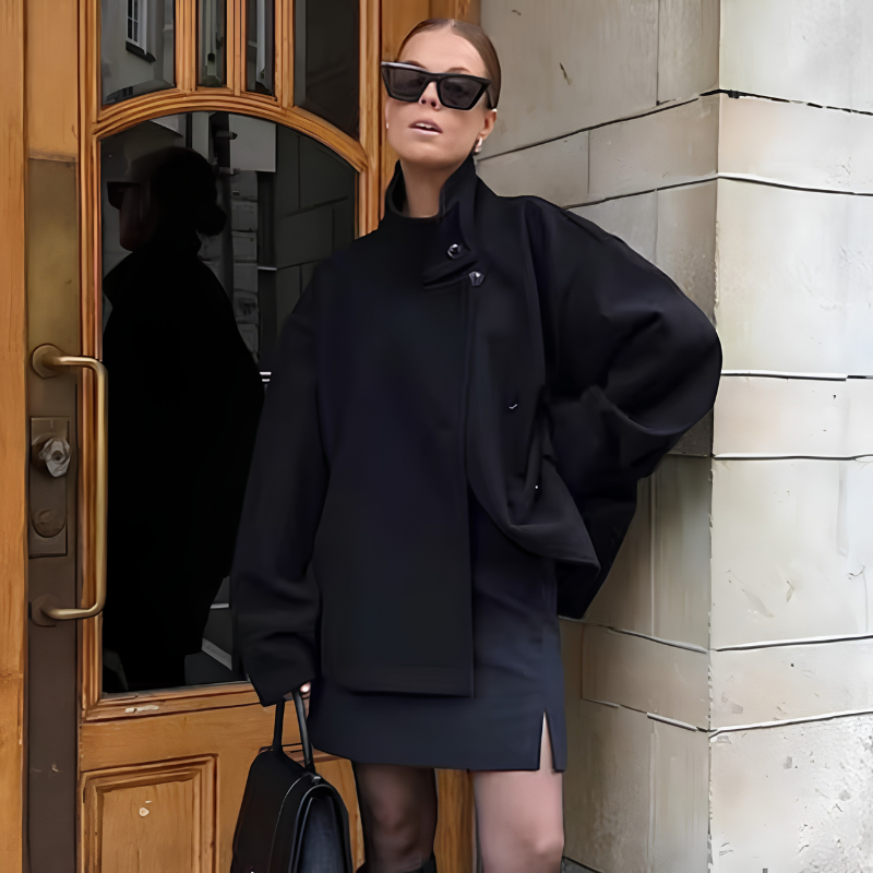 Women's Stylish Stand Collar Button-Up Coat