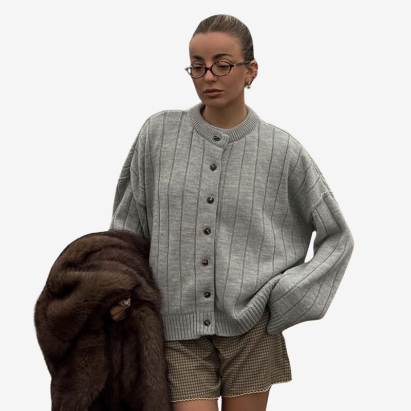 Sophia – Long Sleeve Cardigan with Button Closure