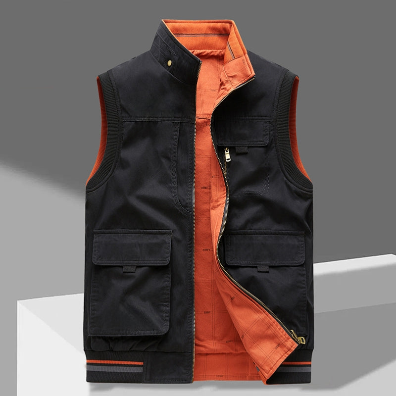 Mason – Standup Collar Vest with Zipper Closure