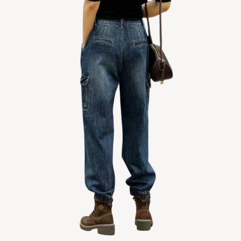 Louisa – Hoge taille Broek met Wijde Pijpen en Zakjes Velani