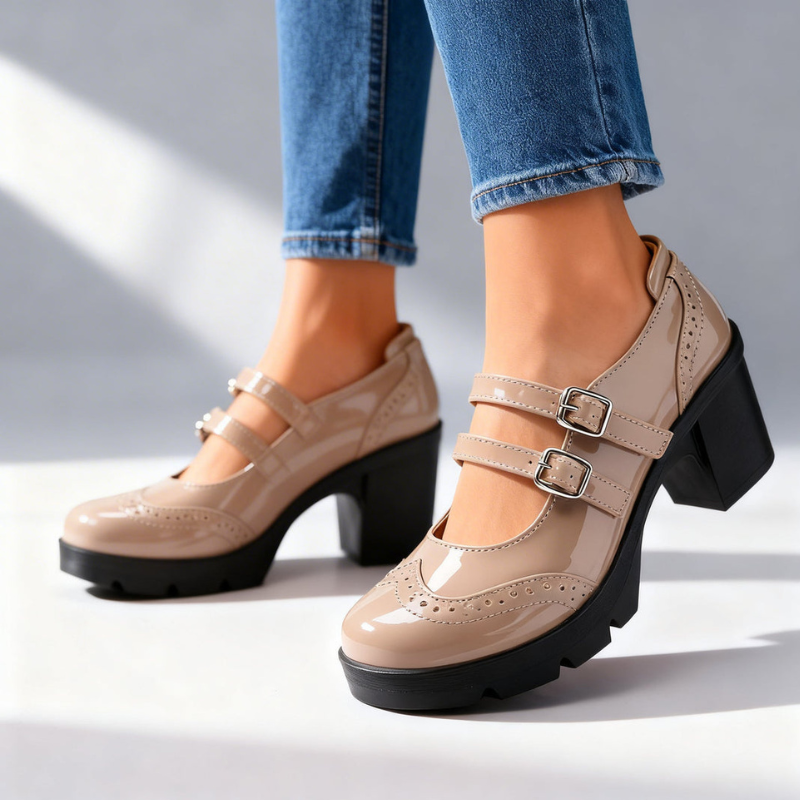 Women's High Heel Double Buckle Sandals