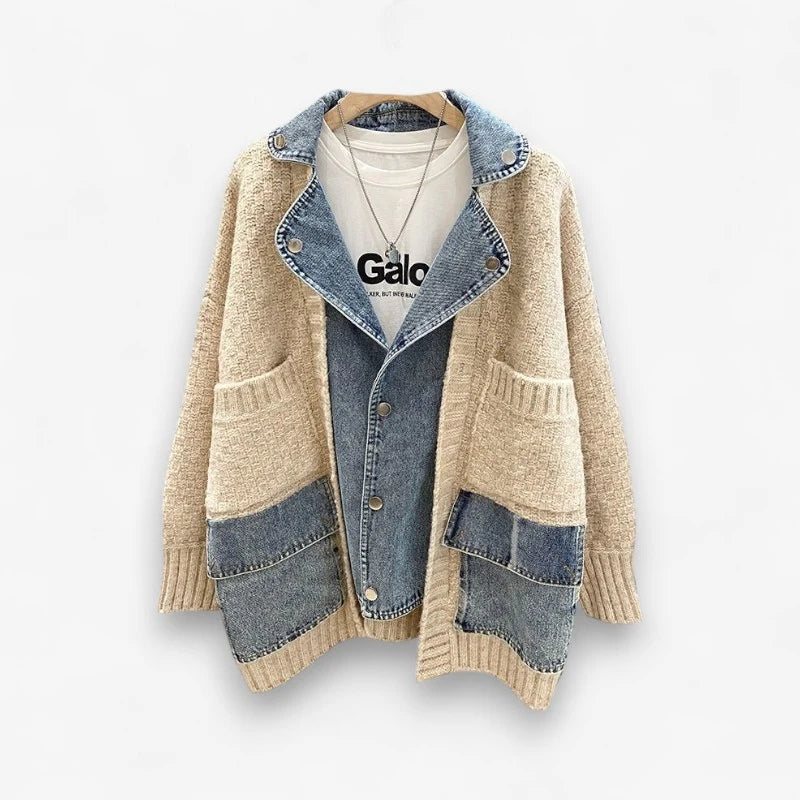 Sophia – Long-sleeved turndown collar jacket with pockets and buttons