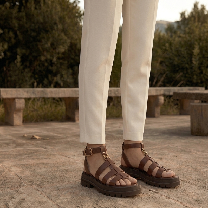 Womens Gladiator Sandals with Adjustable Ankle Strap