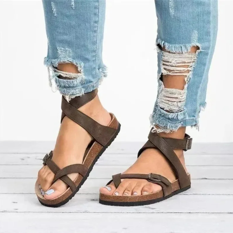 Women's Flat Sandals with Adjustable Straps