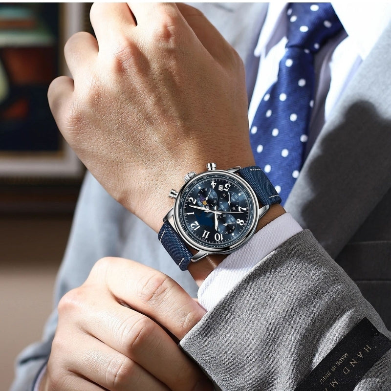 James – Round Watch with Adjustable Strap and Number Index