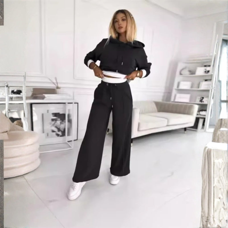 Women 2-Piece Hoodie & Wide-Leg Pants Set