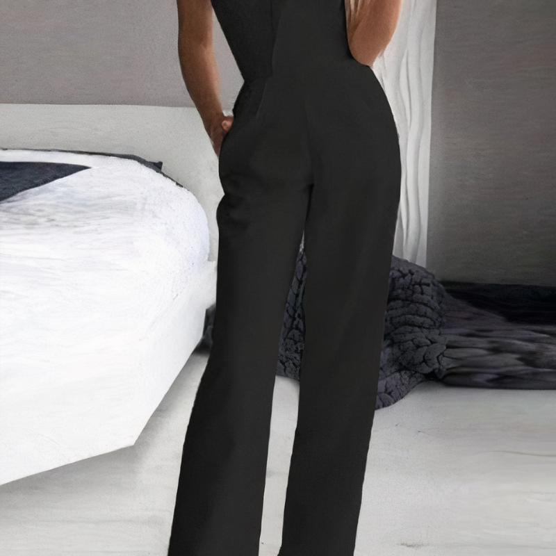 Ashley – Mouwloze Jumpsuit met Wijd-Pijp Ontwerp Velani