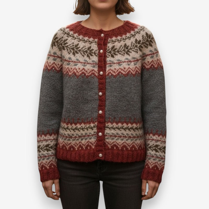 Sophia – Long Sleeve Sweater with Button Closure