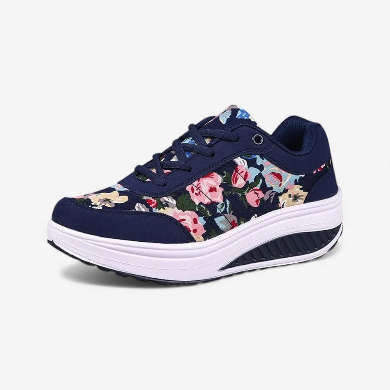 Nora – Sneakers with Floral Print and Adjustable Lace Design