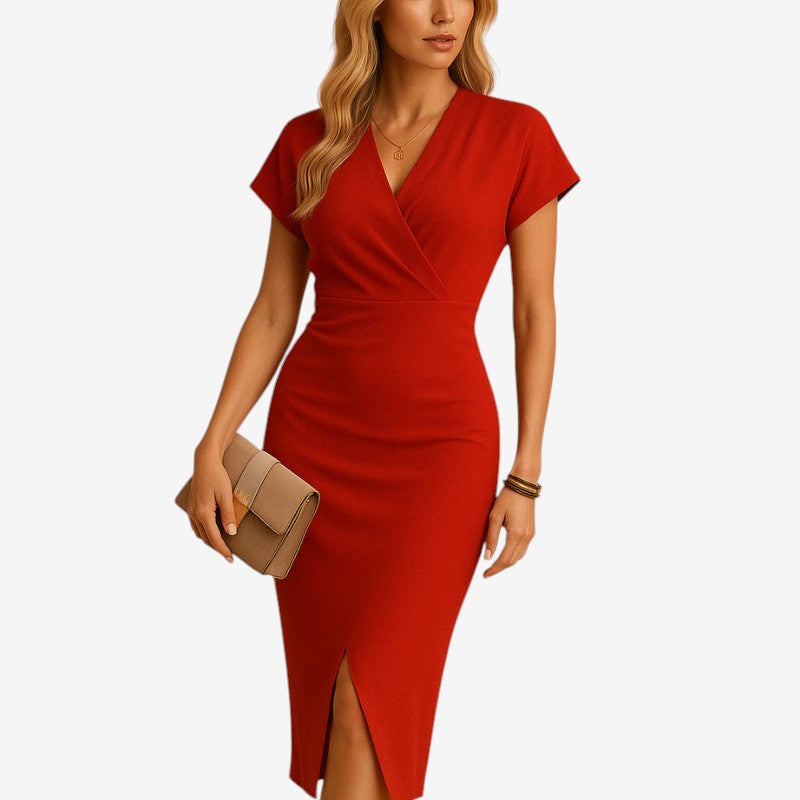 Women V-Neck Flowy Maxi Dress
