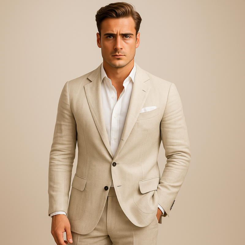 Men's Slim Fit Blazer with Button Closure