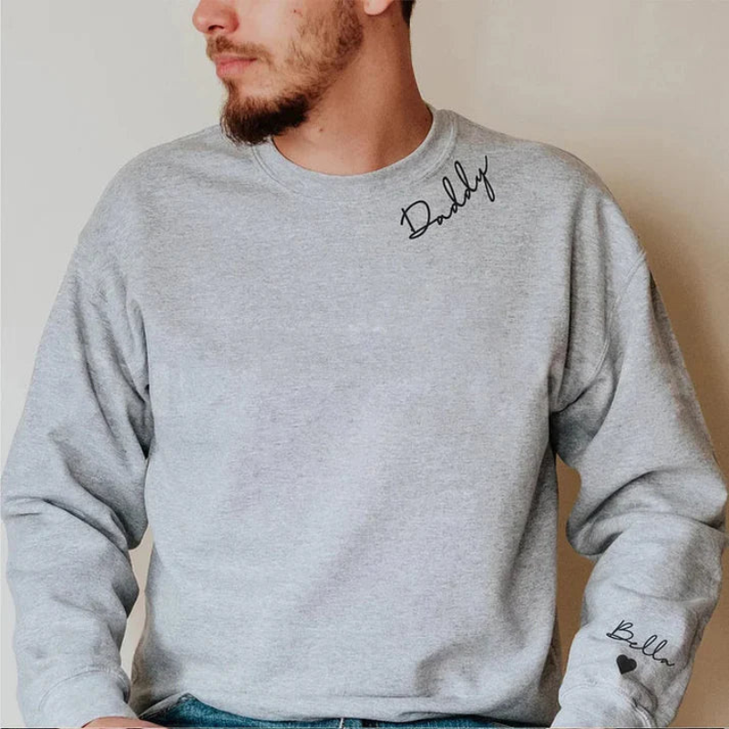 Long Sleeve Hoodie with Embroidered Name
