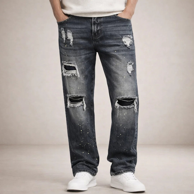 Men's High-Waisted Wide Leg Trousers